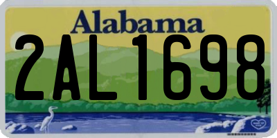 AL license plate 2AL1698