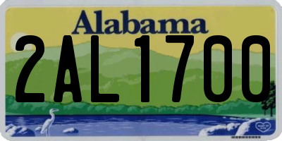 AL license plate 2AL1700