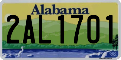 AL license plate 2AL1701