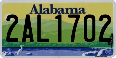 AL license plate 2AL1702