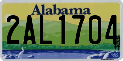 AL license plate 2AL1704
