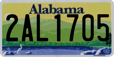 AL license plate 2AL1705