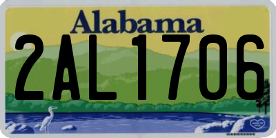 AL license plate 2AL1706