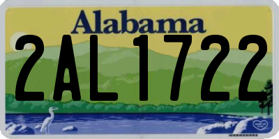AL license plate 2AL1722