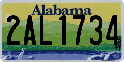 AL license plate 2AL1734