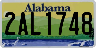 AL license plate 2AL1748