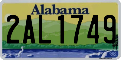 AL license plate 2AL1749