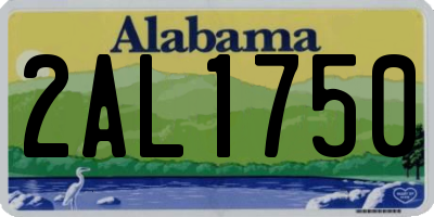 AL license plate 2AL1750