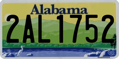 AL license plate 2AL1752