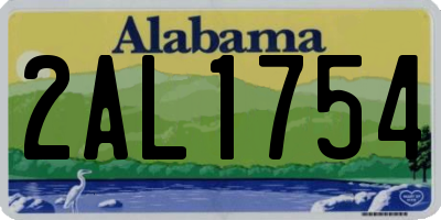 AL license plate 2AL1754