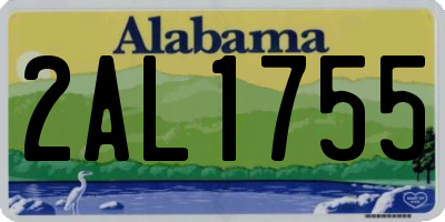 AL license plate 2AL1755