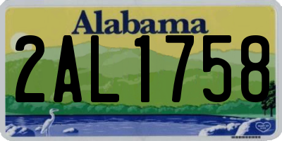 AL license plate 2AL1758