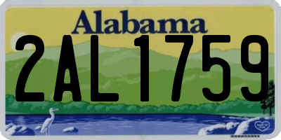 AL license plate 2AL1759
