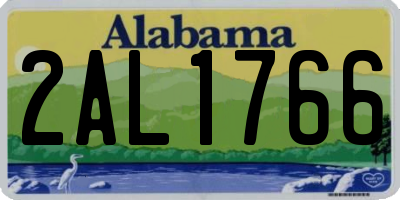 AL license plate 2AL1766