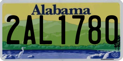 AL license plate 2AL1780