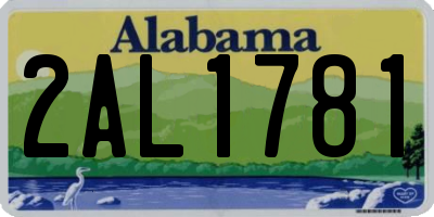 AL license plate 2AL1781