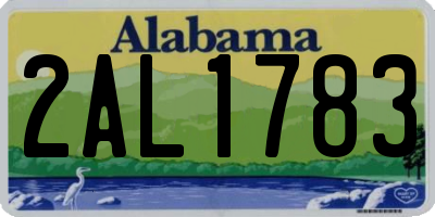 AL license plate 2AL1783