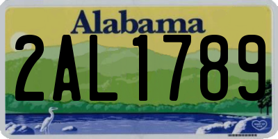 AL license plate 2AL1789