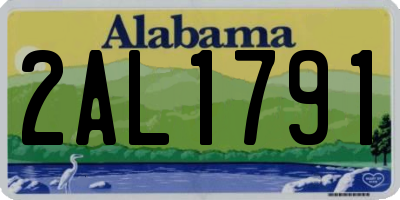 AL license plate 2AL1791
