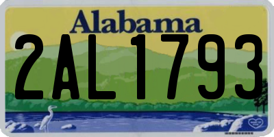 AL license plate 2AL1793