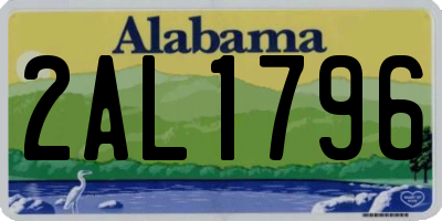 AL license plate 2AL1796