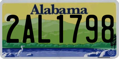 AL license plate 2AL1798