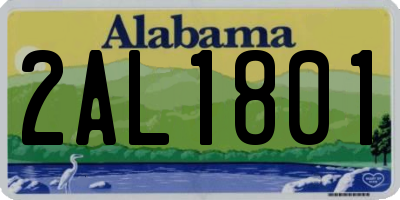 AL license plate 2AL1801