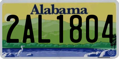 AL license plate 2AL1804