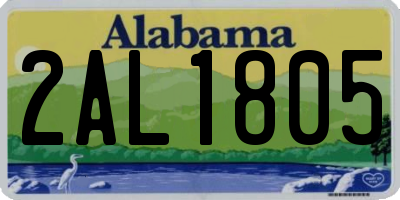 AL license plate 2AL1805