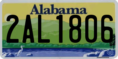 AL license plate 2AL1806