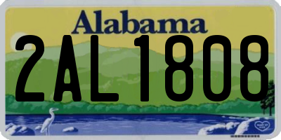 AL license plate 2AL1808