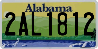 AL license plate 2AL1812