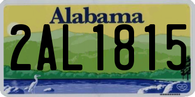 AL license plate 2AL1815