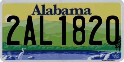 AL license plate 2AL1820