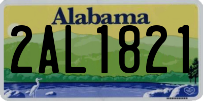 AL license plate 2AL1821