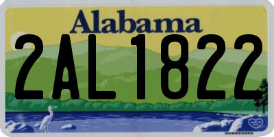 AL license plate 2AL1822