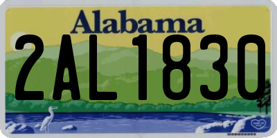 AL license plate 2AL1830