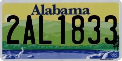 AL license plate 2AL1833
