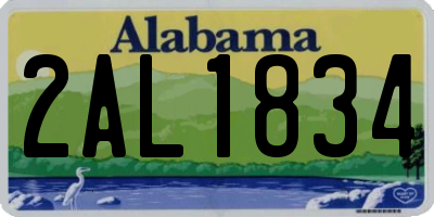 AL license plate 2AL1834