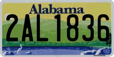 AL license plate 2AL1836