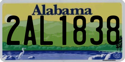 AL license plate 2AL1838