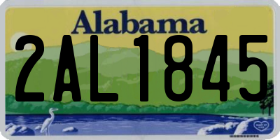 AL license plate 2AL1845