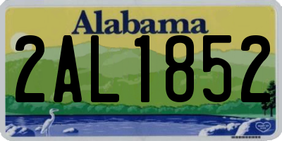 AL license plate 2AL1852