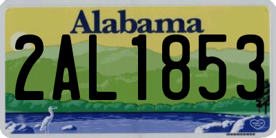 AL license plate 2AL1853
