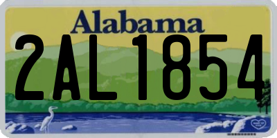 AL license plate 2AL1854