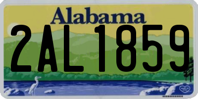 AL license plate 2AL1859
