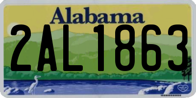 AL license plate 2AL1863