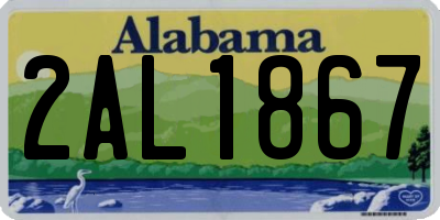 AL license plate 2AL1867