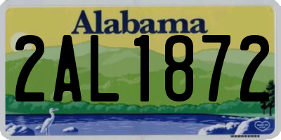 AL license plate 2AL1872