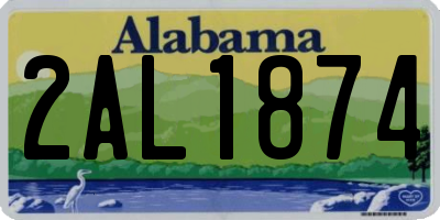AL license plate 2AL1874